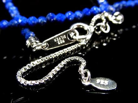 多面カット 12月の誕生石 ラピスラズリ ネックレス Silver925