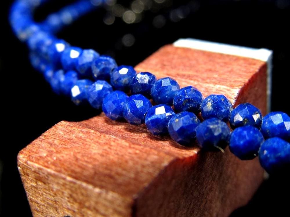 多面カット 12月の誕生石 ラピスラズリ ネックレス Silver925