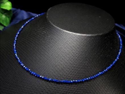 多面カット 12月の誕生石 ラピスラズリ ネックレス Silver925