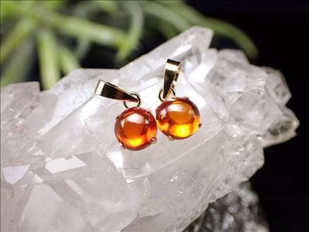 スファレライト オレンジ 18K 18金 ペンダントトップ