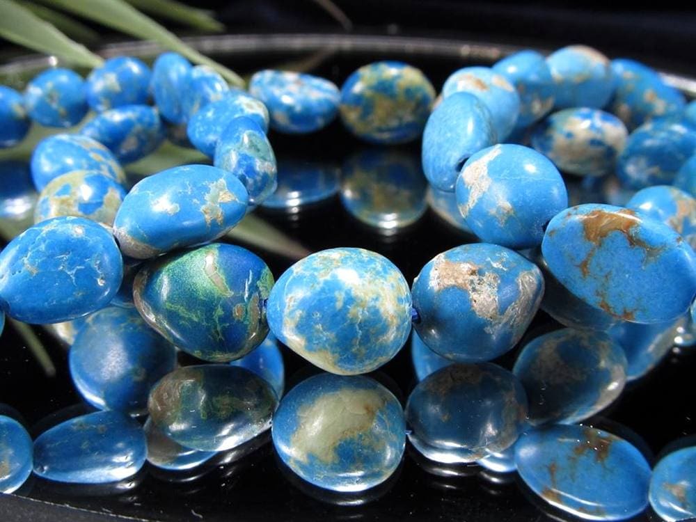 セルレアイト ブレスレット 擬トルコ石 天然石 セルリアンブルー