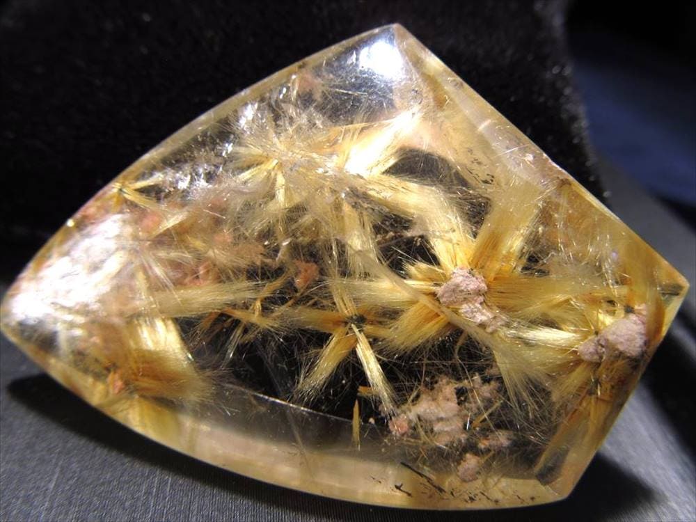 ゴールドルチルクォーツ タンブル 金針水晶 ブラジル産 金運