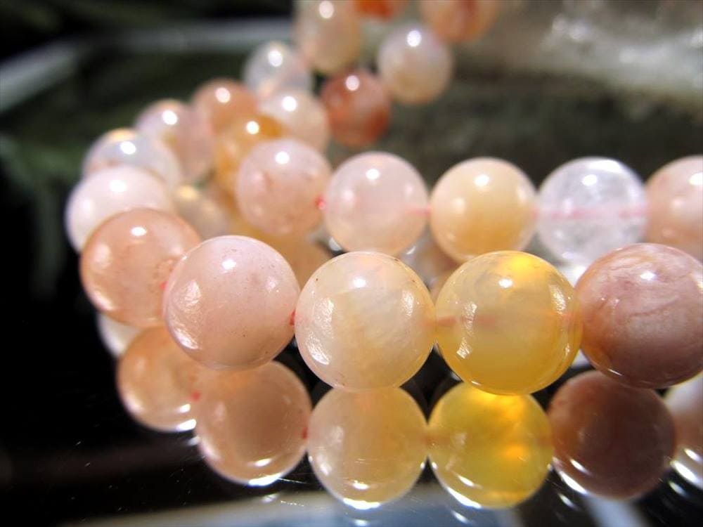 ビーズ連 チェリーブロッサムアゲート メノウ 桜瑪瑙 メノウ