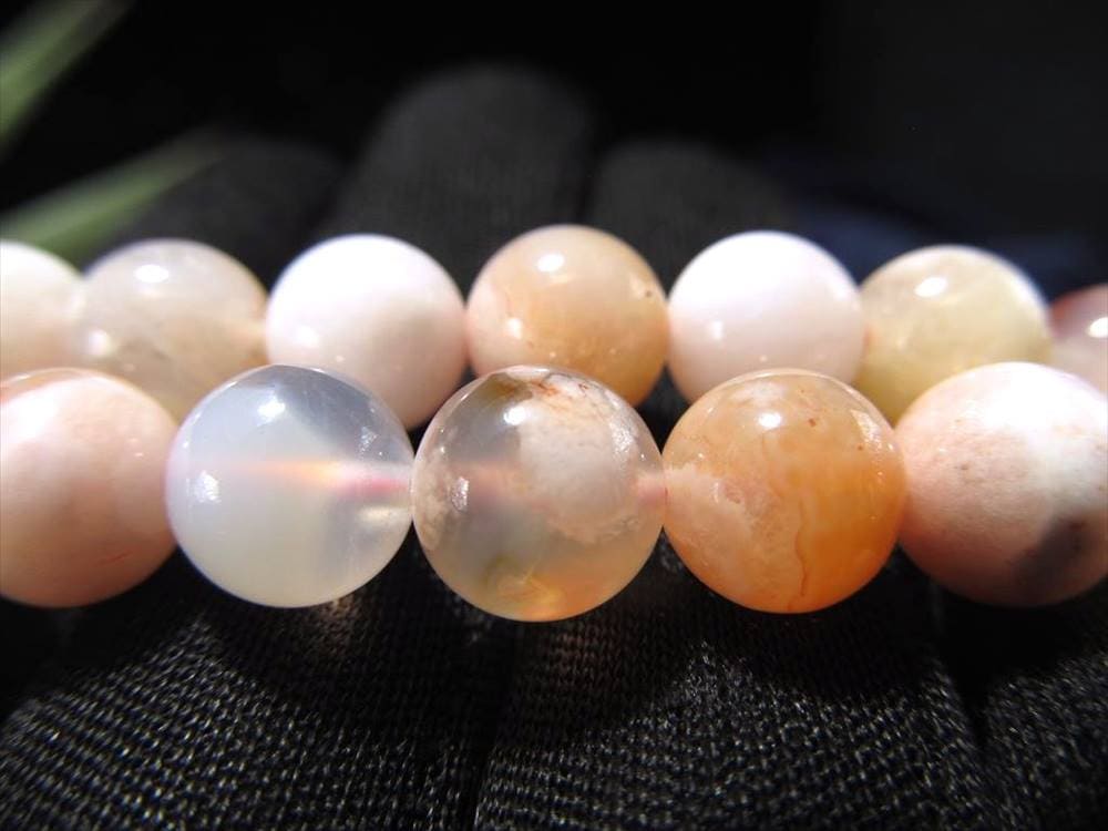 ビーズ連 チェリーブロッサムアゲート メノウ 桜瑪瑙 メノウ