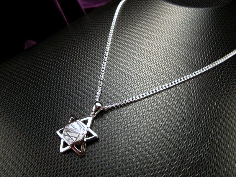 ナミビア産】鉄隕石☆ギベオン×ダビデの星 六芒星 シルバー925