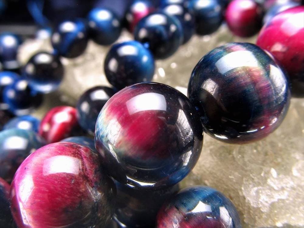 ギャラクシータイガーアイ 虎目石 タイガーアイ ビーズ連 連材