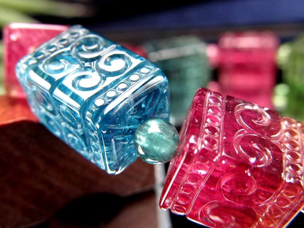 ピンクトルマリン ルベライトトルマリン ドラバイトトルマリン ヴェルデライトトルマリン トルマリン マニコロ マニ車 10月の誕生石