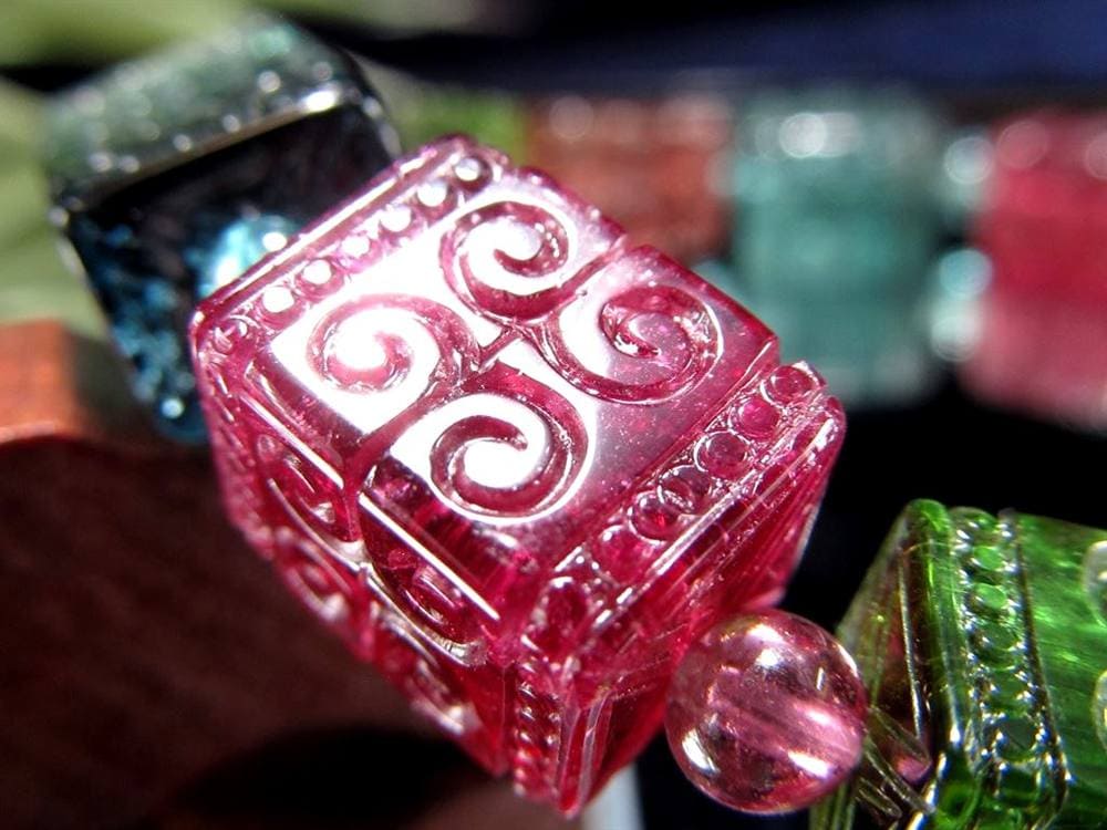 ピンクトルマリン ルベライトトルマリン ドラバイトトルマリン ヴェルデライトトルマリン トルマリン マニコロ マニ車 10月の誕生石