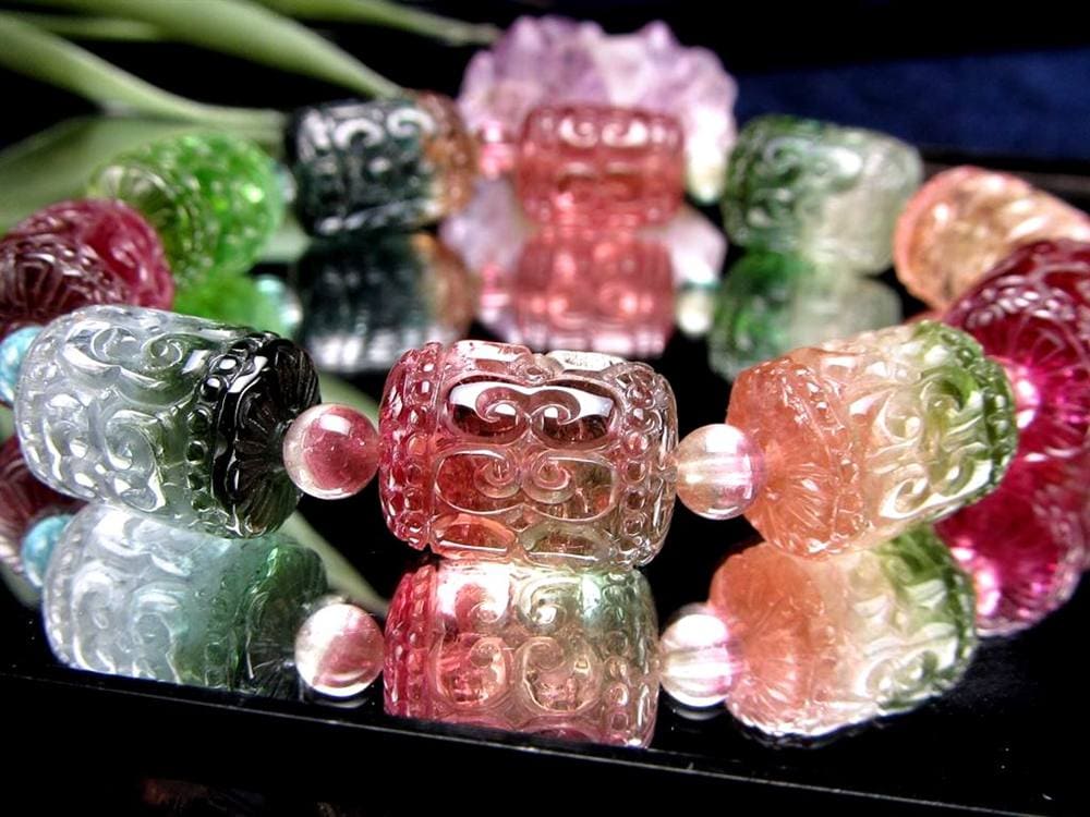 ピンクトルマリン ルベライトトルマリン ドラバイトトルマリン ヴェルデライトトルマリン トルマリン マニコロ マニ車 10月の誕生石