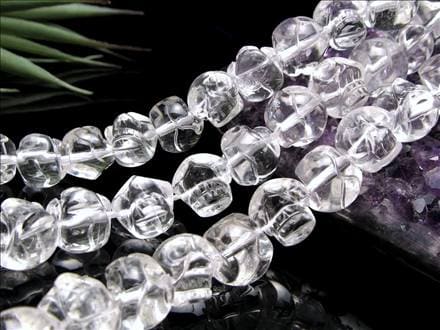 水晶 クォーツ クリスタル スカル ビーズ連 連材