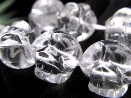 水晶 クォーツ クリスタル スカル ビーズ連 連材