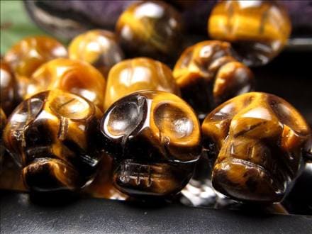 イエロータイガーアイ 虎目石 タイガーアイ ビーズ連 連材