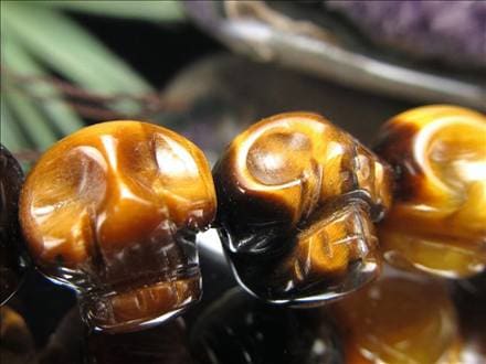 イエロータイガーアイ 虎目石 タイガーアイ ビーズ連 連材