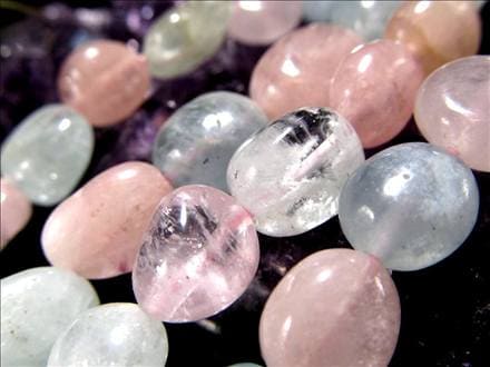 MIXベリル,ミックスベリル,アクアマリン,モルガナイト,イエローベリル,タンブル,ビーズ連,連材