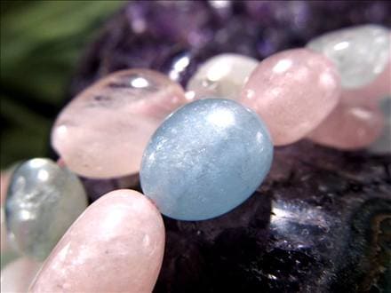 MIXベリル,ミックスベリル,アクアマリン,モルガナイト,イエローベリル,タンブル,ビーズ連,連材