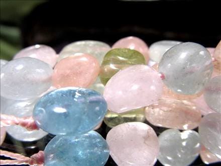 MIXベリル,ミックスベリル,アクアマリン,モルガナイト,イエローベリル,タンブル,ビーズ連,連材