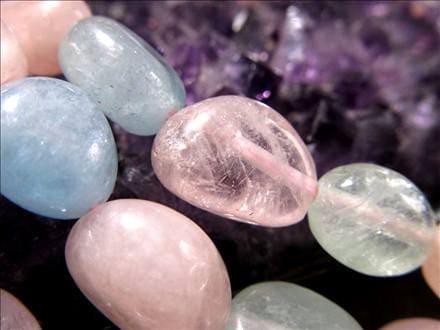 MIXベリル,ミックスベリル,アクアマリン,モルガナイト,イエローベリル,タンブル,ビーズ連,連材