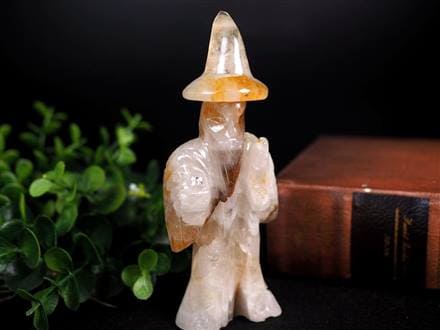 置物 彫刻 魔法使い ウィッチ 天然石