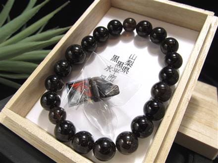 黒水晶 ブレスレット 黒平 モリオン 日本製
