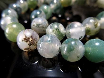 モスアゲート 苔瑪瑙 アゲート ビーズ 一連