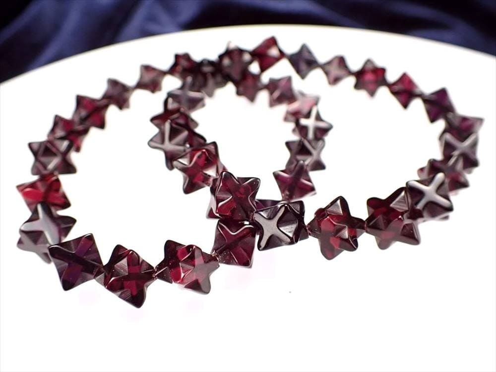 アンバー 琥珀 ブレスレット ガーネット マカバスター