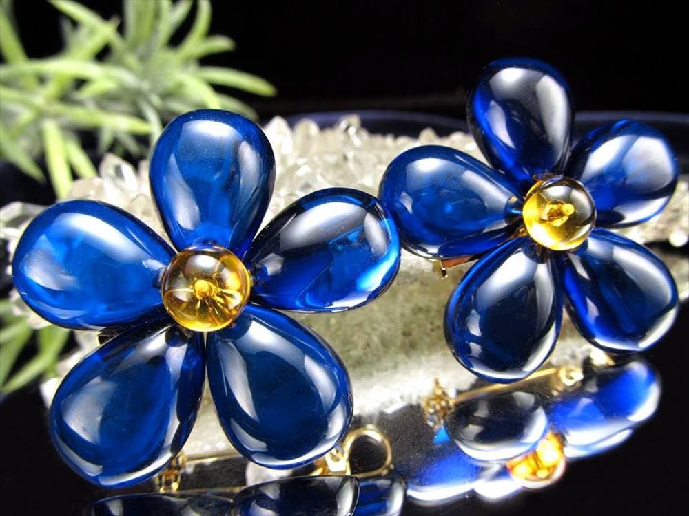 アンバー 天然琥珀 ブローチ ペンダントトップ レトロ