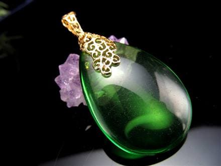 天然琥珀 グリーンアンバー ペンダント Silver925 バルト海産