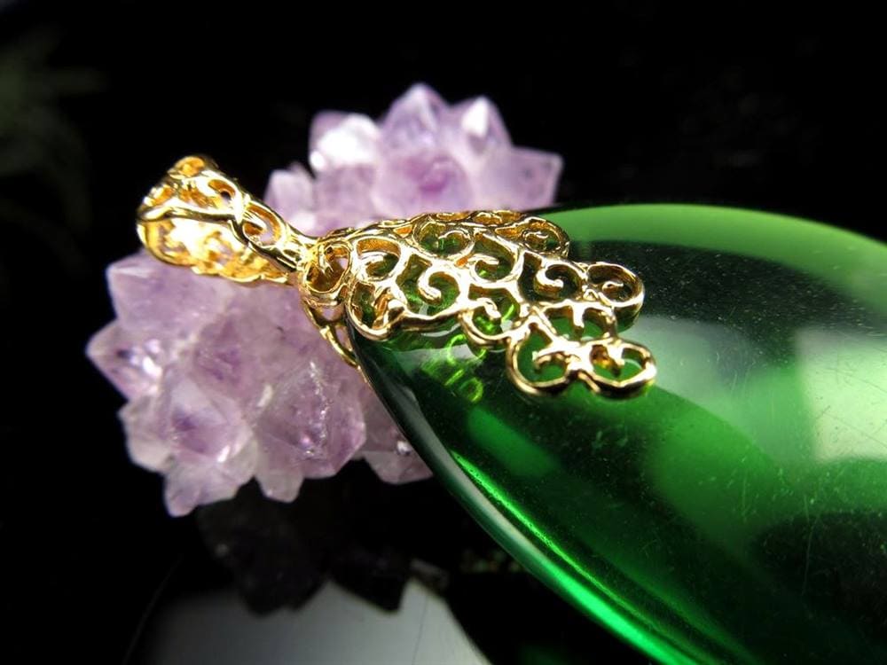 天然琥珀 グリーンアンバー ペンダント Silver925 バルト海産