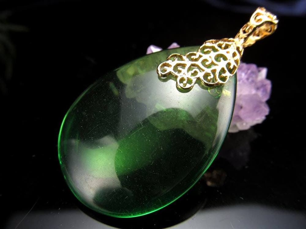 天然琥珀 グリーンアンバー ペンダント Silver925 バルト海産