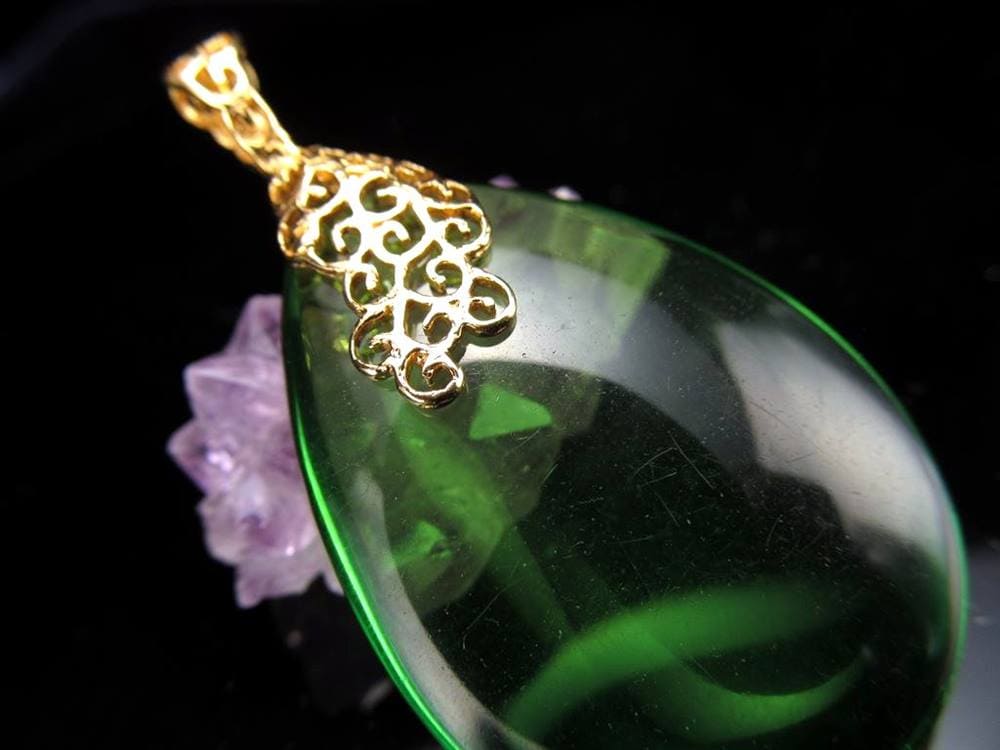 天然琥珀 グリーンアンバー ペンダント Silver925 バルト海産