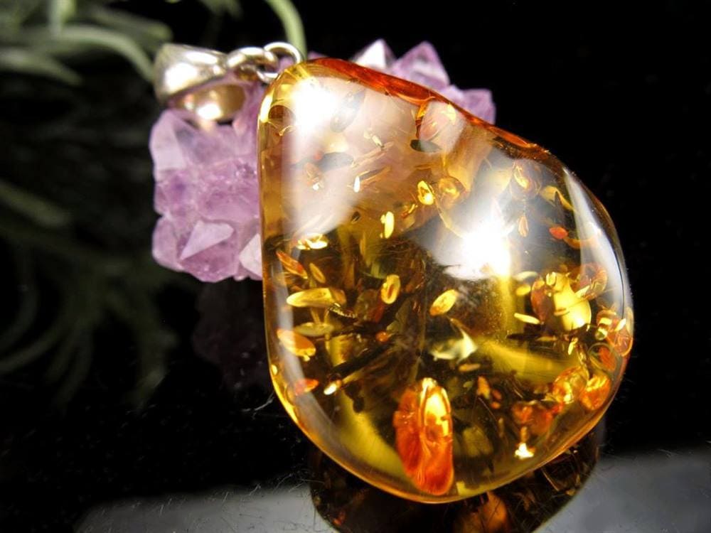 天然琥珀 アンバー ペンダント Silver925 バルト海産