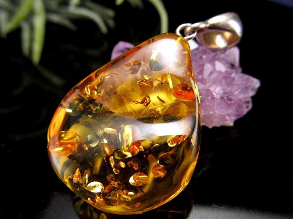 天然琥珀 アンバー ペンダント Silver925 バルト海産