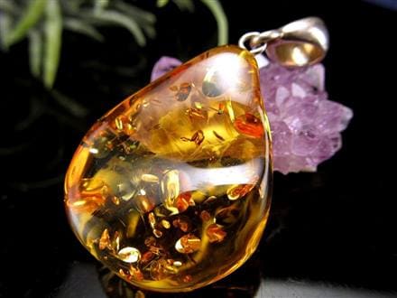 天然琥珀 アンバー ペンダント Silver925 バルト海産