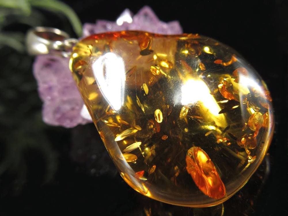 天然琥珀 アンバー ペンダント Silver925 バルト海産