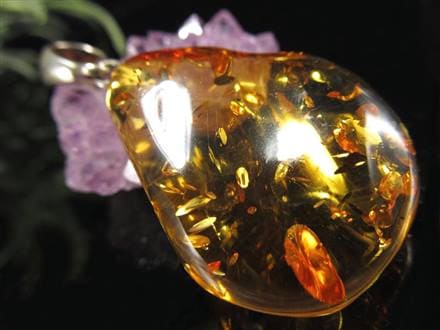 天然琥珀 アンバー ペンダント Silver925 バルト海産