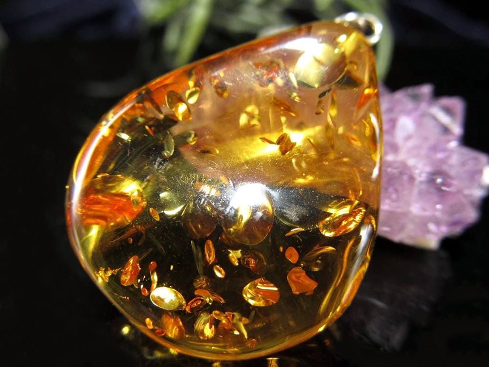 天然琥珀 アンバー ペンダント Silver925 バルト海産