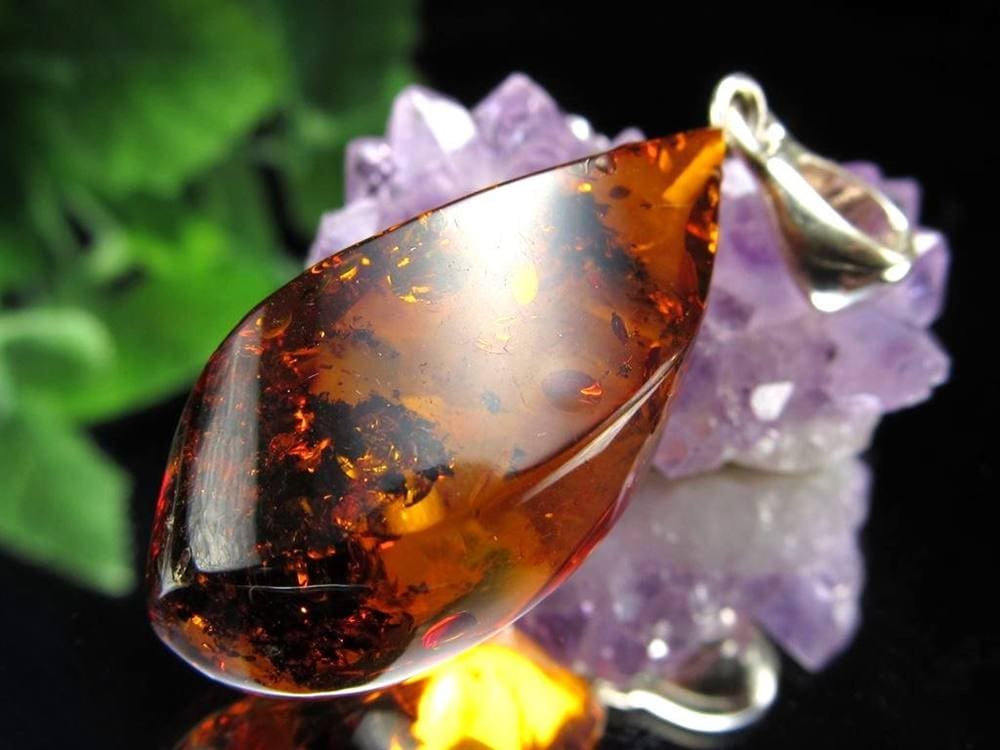 天然琥珀 アンバー ペンダント Silver925 バルト海産