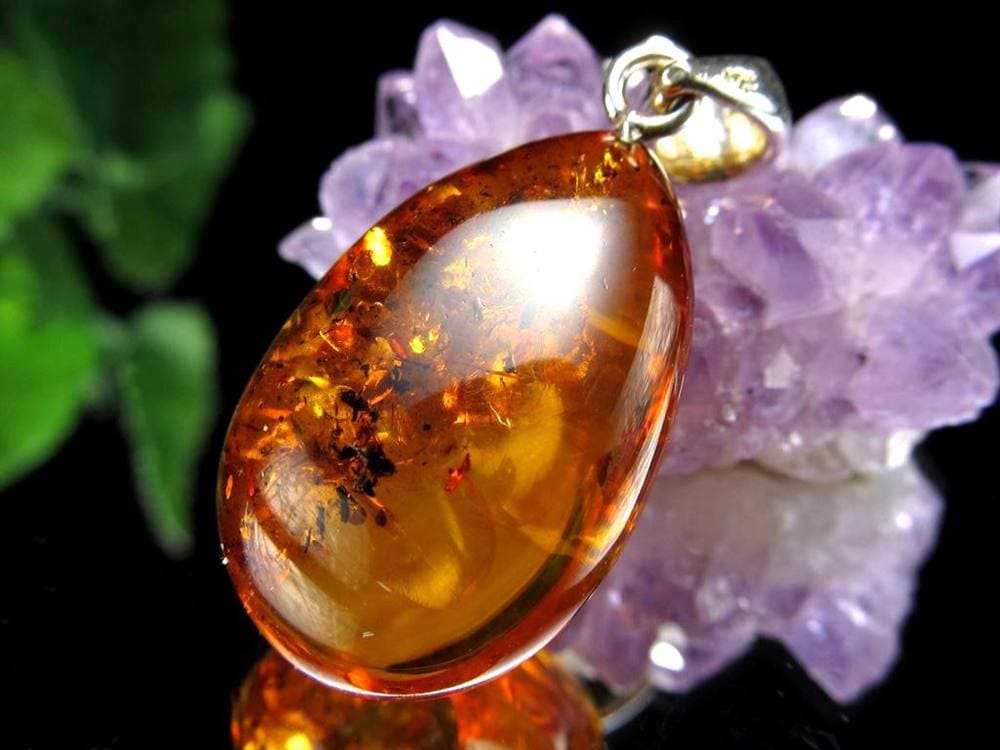 天然琥珀 アンバー ペンダント Silver925 バルト海産
