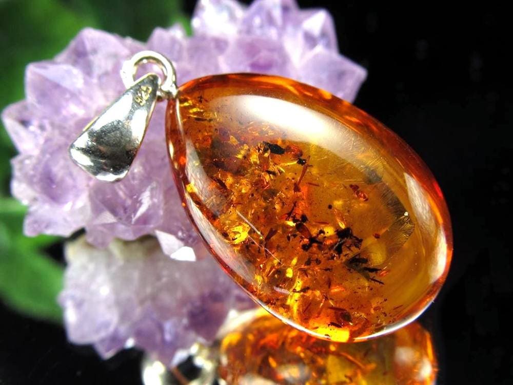 天然琥珀 アンバー ペンダント Silver925 バルト海産