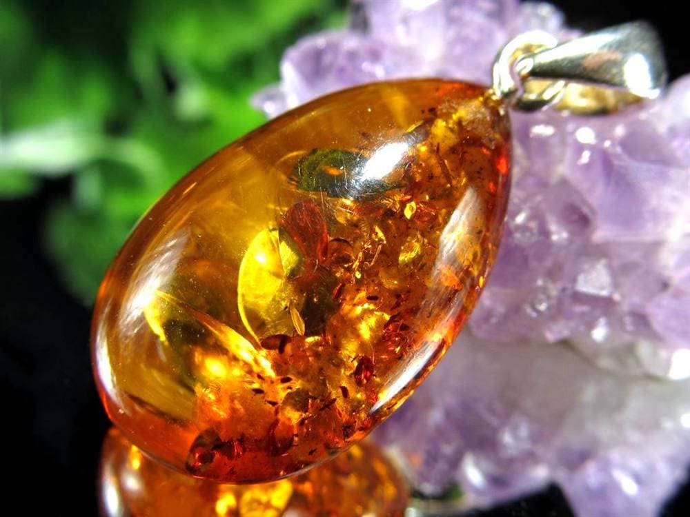 天然琥珀 アンバー ペンダント Silver925 バルト海産
