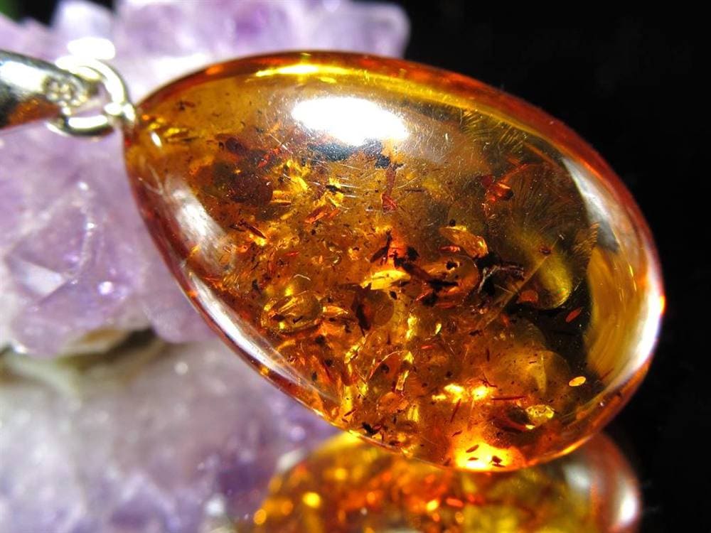 天然琥珀 アンバー ペンダント Silver925 バルト海産
