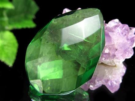 多面カット リトアニアアンバー グリーンアンバー タンブル カボション