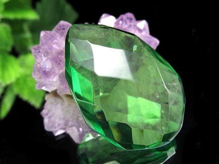 多面カット リトアニアアンバー グリーンアンバー タンブル カボション