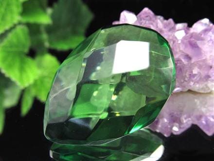 多面カット リトアニアアンバー グリーンアンバー タンブル カボション