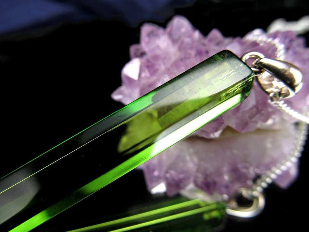 天然琥珀 グリーンアンバー ペンダント Silver925 バルト海産