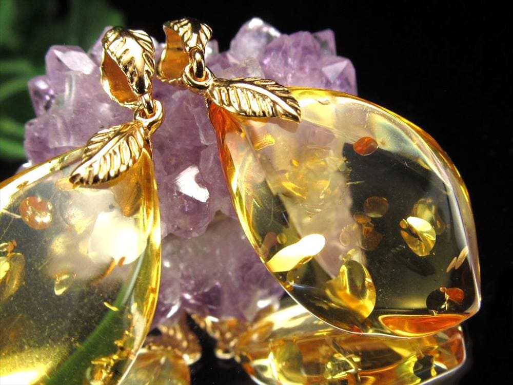 アンバー 琥珀 ペンダントトップ リトアニアアンバー バルト海産