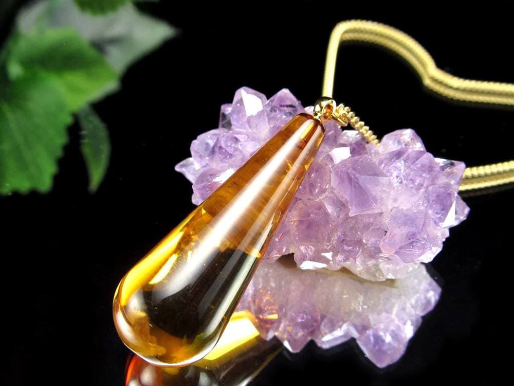 天然琥珀 グリーンアンバー ペンダント Silver925 バルト海産