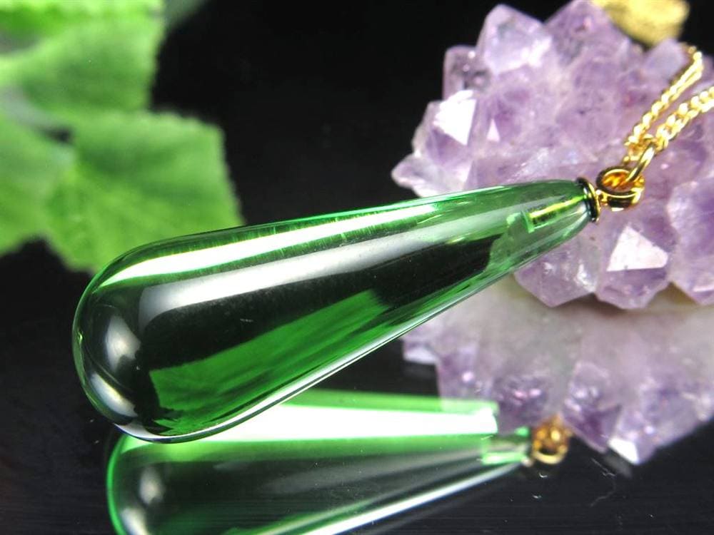 天然琥珀 グリーンアンバー ペンダント Silver925 バルト海産