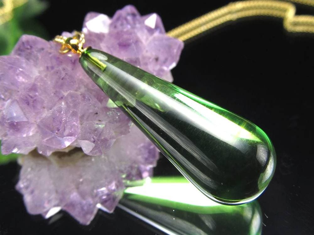 天然琥珀 グリーンアンバー ペンダント Silver925 バルト海産