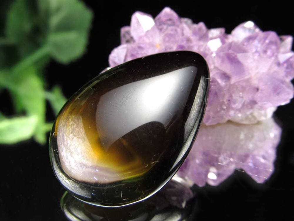 アンバー 琥珀 カボション タンブル グラデーションアンバー